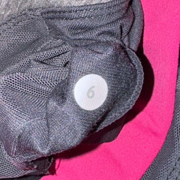 Lululemon Push Your Limits Tank Size 6 Gray Pink Shelf Bra Luxtreme Cross Strap - Picture 5 of 5